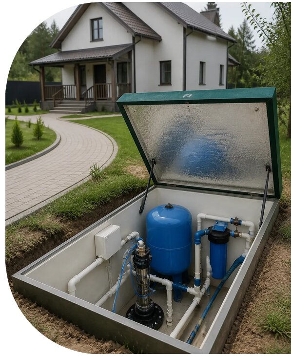 Автономное водоснабжение дома в Каменке от 151725 р. | АПаруса-Кам